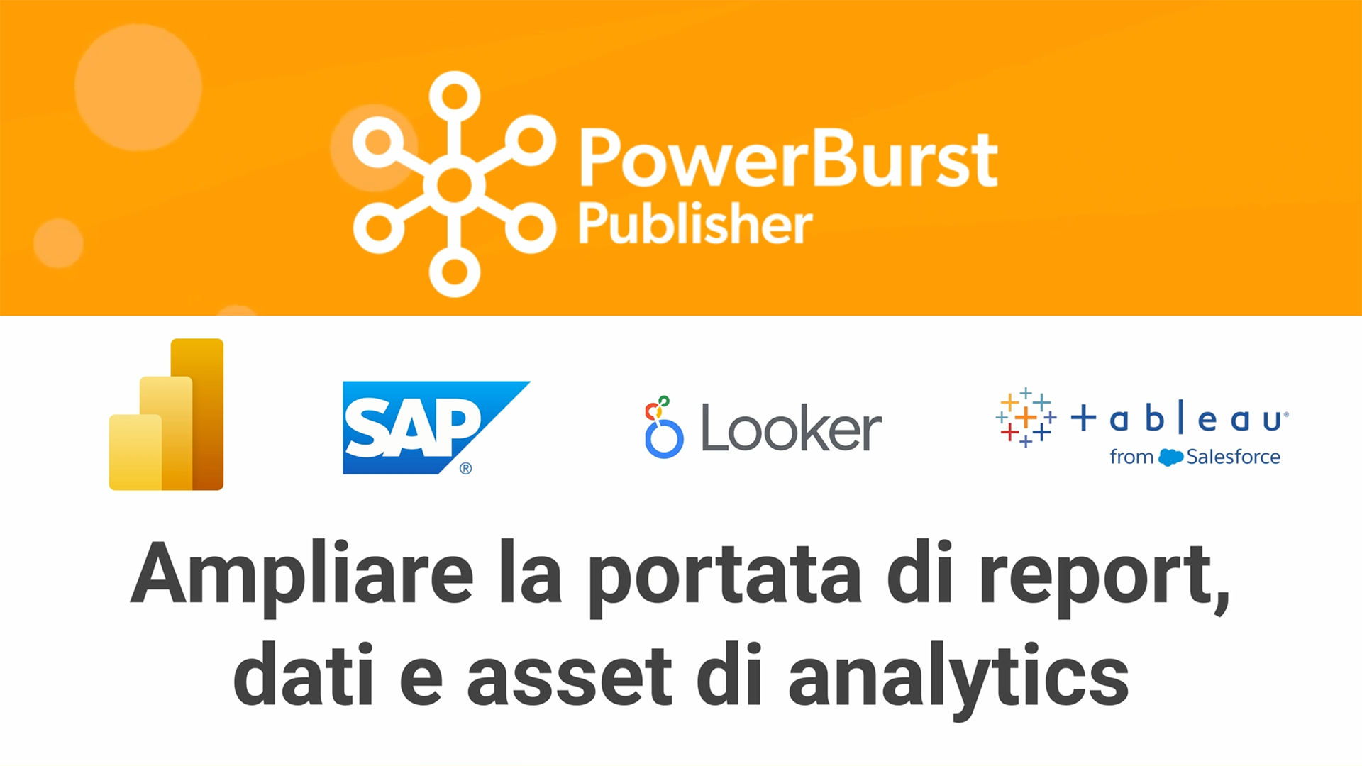 Ampliare la portata di report, dati e asset di analytics with PowerBurst Publisher
